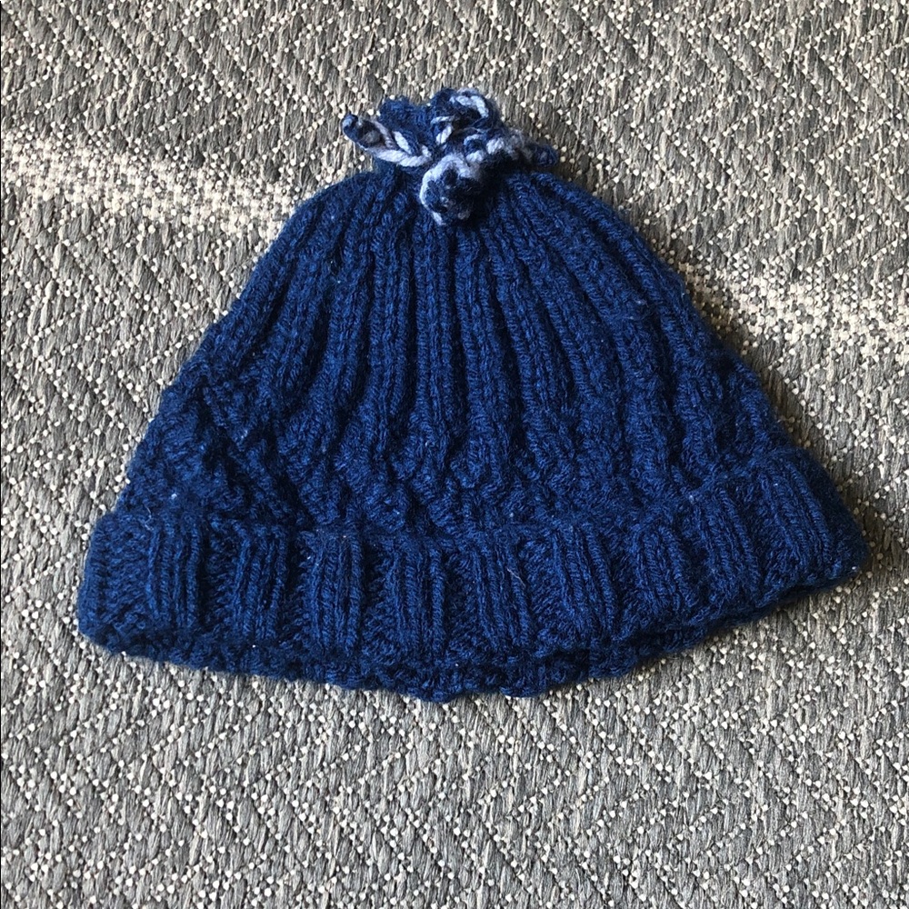 Handmaiden Cozy Kids Dark Blue Knit Pom-Pom Hat